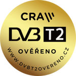 Certifikát DVB-T2 ověřeno